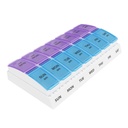 Ezy Do Weeklyse (7-Day) AM/PM Pill Organizer, Vitamin ve Tıp Kutusu, Küçük Pop-out Karşılaştırmalar, 2 Zaman Bir Gün, Mavi ve Mor Lids