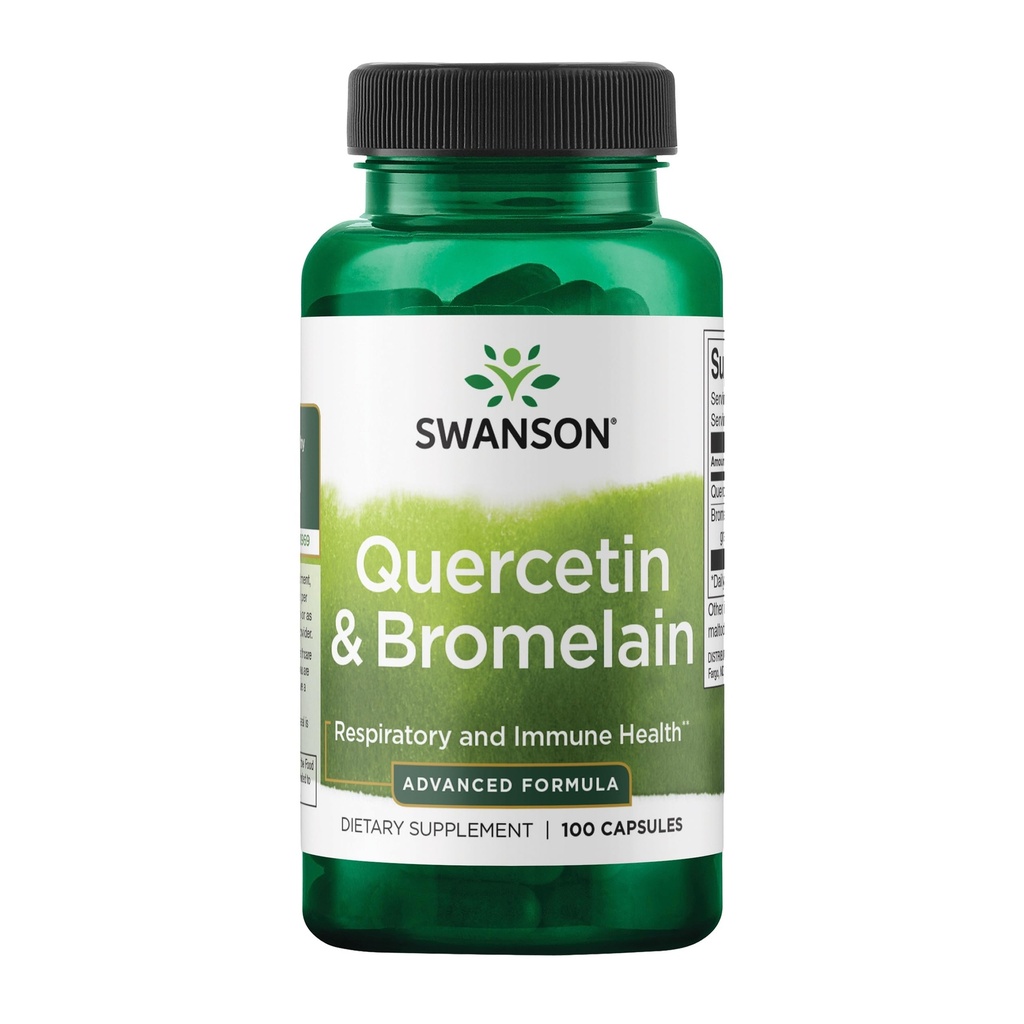 Swanson Quercetin & Bromelain-Promote Respiratory Health Support-Aid Mevsim Immune System Health-Depre Cholesterol Levels Zaten w/i Normal 100 Caps (250 mg Quercetin/78 mg Bromelain)