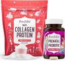 Mama Natural Prenatal Probiyotik & Multi Collagen Protein Sche - 25 Milyar CFU & 11g Hidrolyzed Collagen peptides for Gebelik, Hair, Skin, Nails & Digestive Health Support