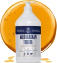 Wild Alaskan Salmon Oil for Dogs with Pollock - 64 oz of Pollock and Salmon Oil, Omega 3, EPA, and DHA - Dogs Skin and Coat Supplement - Made in USA