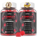 Brain & Mood Support Gummies, Super Vitamin B Kompleks for Men & Women, All B1 B2 B3 B5 B6 B7 Folate MethyB12 with PABA, Inositol, Choline, Supports MTHFR Gen & Energy, Vegan, 120Ct