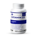 D3 Vitamin Yüksek Potency | 5000 Immune, Bone ve Cardiovascular Destek | Geliştirilmiş ve Kas Fonksiyonu | 120 Softgels - 4 Ay Supply