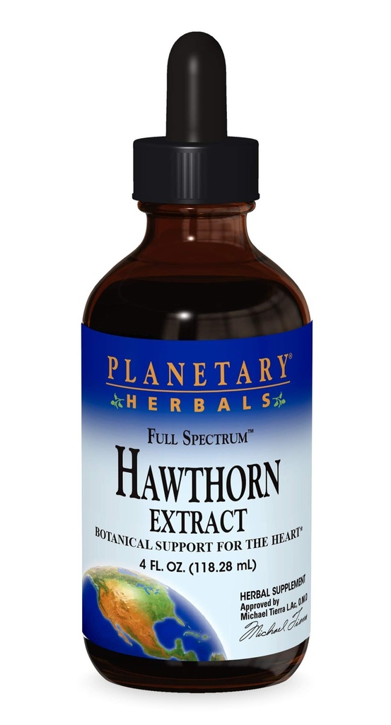 Gezegensel Herbals Full Spectrum Hawthorn Sıvı Ekstraksiyon Tamam, 4 Akışkan Ounce