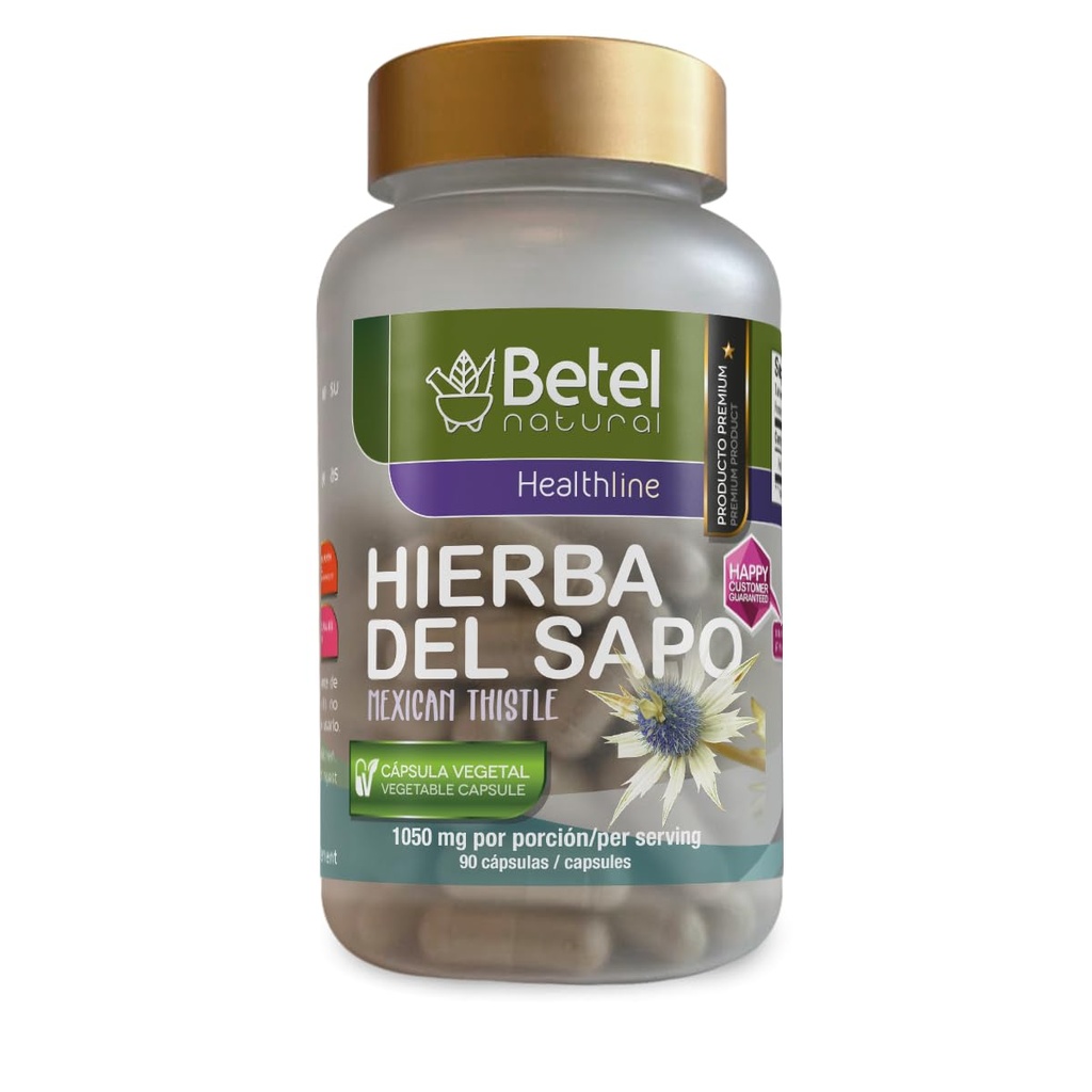 Betel Natural Premium Hierba del Sapo (Mexican Thistle) Capsules Health Detox Like Grandma Used - 90 Caps