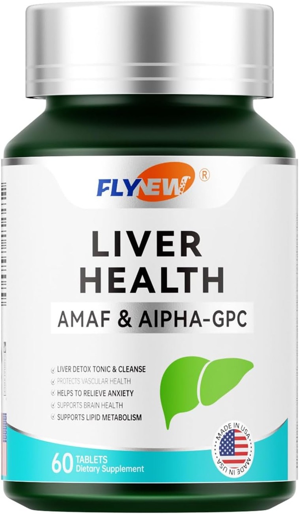 Liver Health, Non-Milk Butle Formula Detox & Repair, Liver Support Made in USA, NADH & Alpha-GPC, PQ, L-Theanine, Stay Up Late Recovery, 60 Tabletler