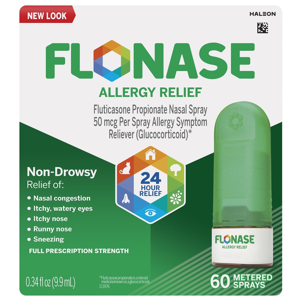 Flonase Alerji Yardımı Nasal Mix, 24 Saat Drowsy Alerji ilacı, Ölçümlü Nasal Mix - 60