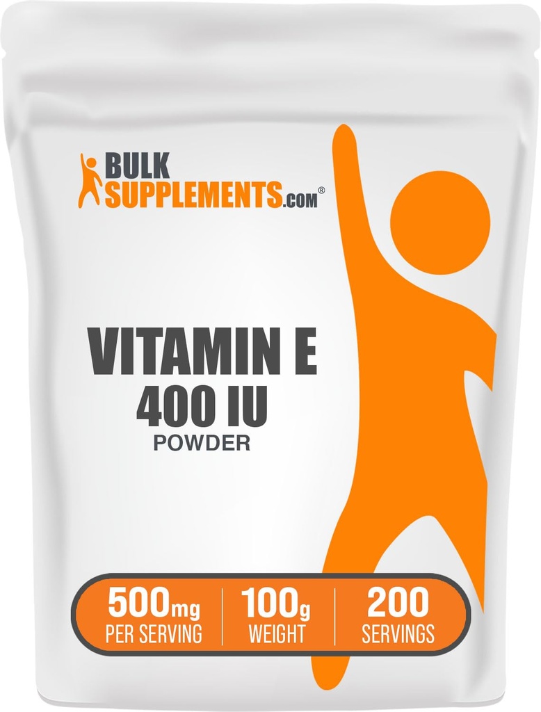 BulkSupplements.com Vitamin E 400 IU Toz - D-Alpha Tocopherol, Beslenme Supplements - Gluten Free, 500 mg per Service, 100g (3.5 oz) (Pack of 1)