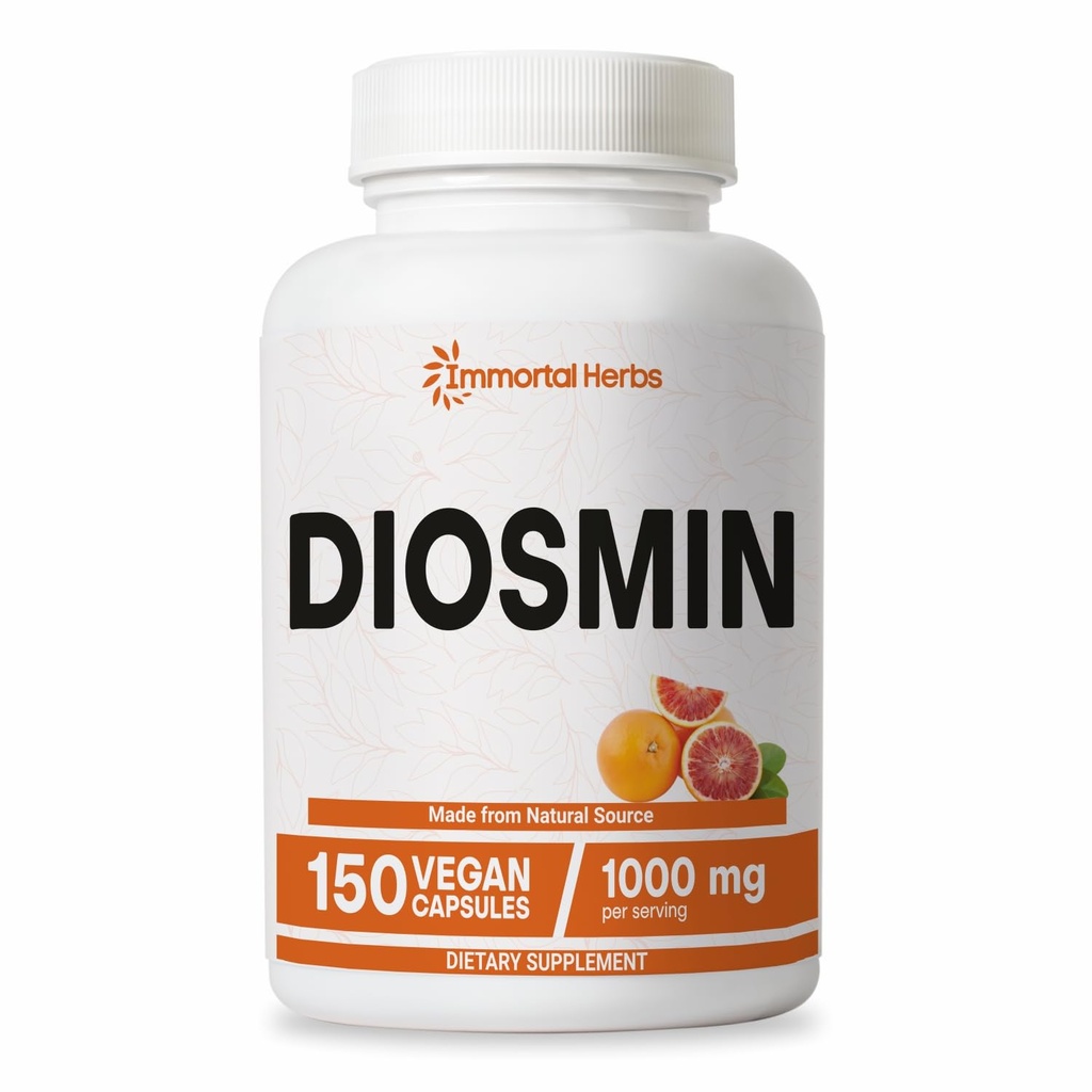 Pure Diosmin 1000 mg Kompleksi Formula, 150 Capsules, Citrus Bioflavonoyaks Zengin Meyvesi, %100 Vejetaryen, Non-GMO & Gluten Free Diosmin Supplement