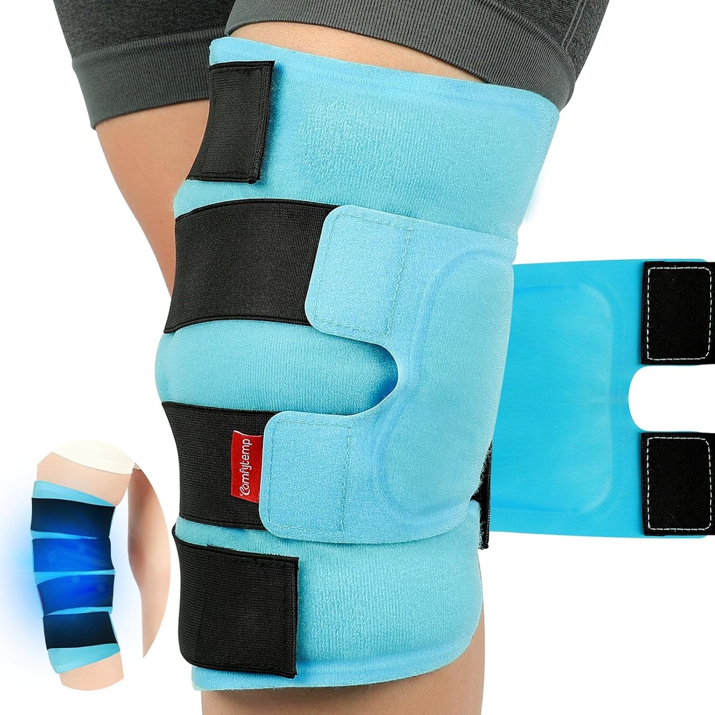 Comfytemp Büyük Diz Buz Paketi Reusable Gel, Injuries, Pain Relief, Change Recovery, Arthritis, ACL, After Surgery Get Well Hediye, 23.6"x11.8"