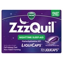 ZzzQuil LiquiCap Sleep Aid, Diphenhydramine 25 mg HCl, Yetişkinler için Uyku Aids, Nighttime Sleep Aid, 72 LiquiCaps