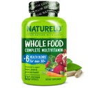 NATLO Tüm Gıda Erkekler için Çokvitamin - Vitaminler, Mineraller, Organik Herbal Türleri - Vegan Vejetaryen - Enerji, Beyin, Kalp ve Göz Sağlığı - 120 Capsules