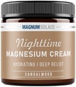 Magnezyum Lotion – Nighttime Magnezyum Cream – Leg Kass, Arms veya Chest - Topical Magnezyum Chloride – USA Made and Safe for Kids (Sandalwood) 4 Fl Oz (Pack of 1)