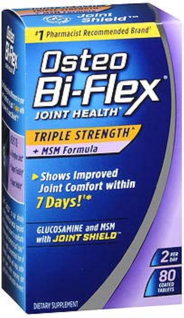 Osteo Bi-Flex Joint Health Triple Strength + MSM Formula Ortak Shield + Glucosamine - 80 kaplamalı Tabletler