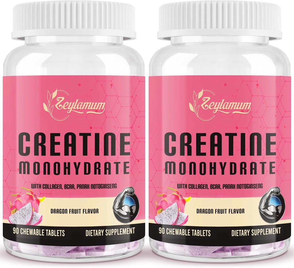 Kadınlar için Kretine | Hydrolyzed Collagen, BCAA | 3Gt Kre, Lean Muscles, Recovery & Energy, Vegan, Sugar Free Tinatine, Toz Alternatif, 60 Hizmetler