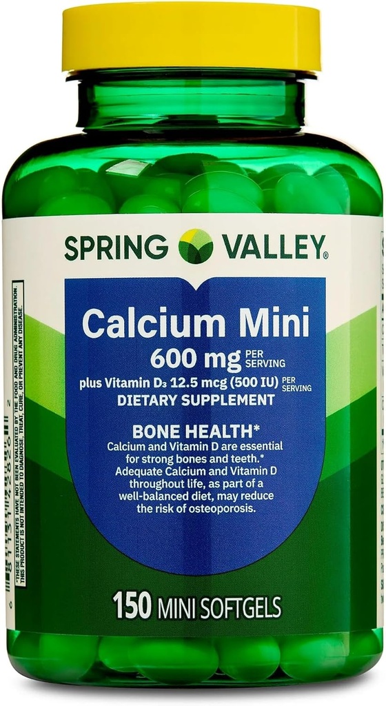 Bone Health için D3-600 mgoital Supplement, 150 Mini Softgels, Essentialdis ve D3 Destek