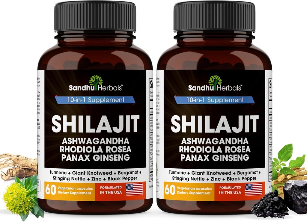 Shilajit Pure Himalayan for Men & Women | 120 Capsules with Ashwagandha | High Potency and Energy Supplement | Daha Fazla Güç ve Stamina | Combo with Sea Moss