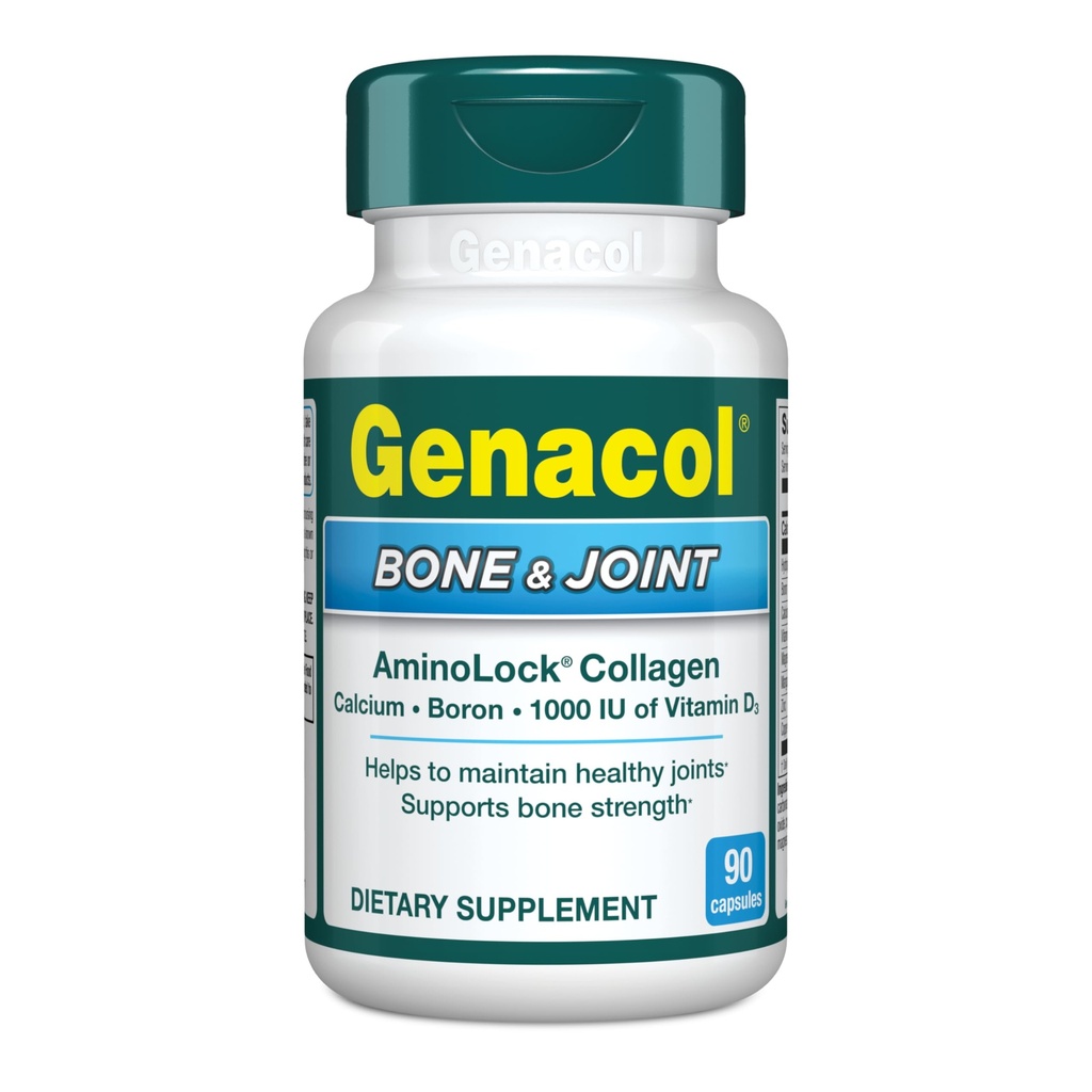 Genacol Bone & Joint –uba, D3, Boron & Ultra-Hydrolyzed Collagen, Health Supplement, Supports Bone Strength, 90 Capsules (30-Day Supply)