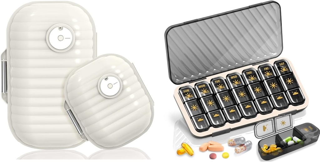 Haftalık Pill Organizer, Seyahat Pill Organizer, Büyük Seyahat Pill Box 7 Gün, Am Pm Three Daily Pill Case with Reforce Medicine Container