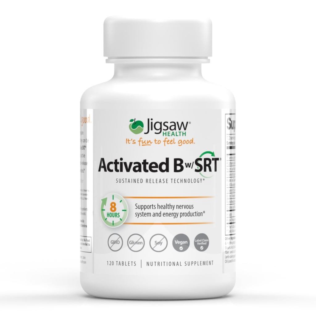 Jigsaw Health Aktif B w/SRT | Sağlıklı Sinir Sistemi ve Enerji Üretimi | 120 Tablet