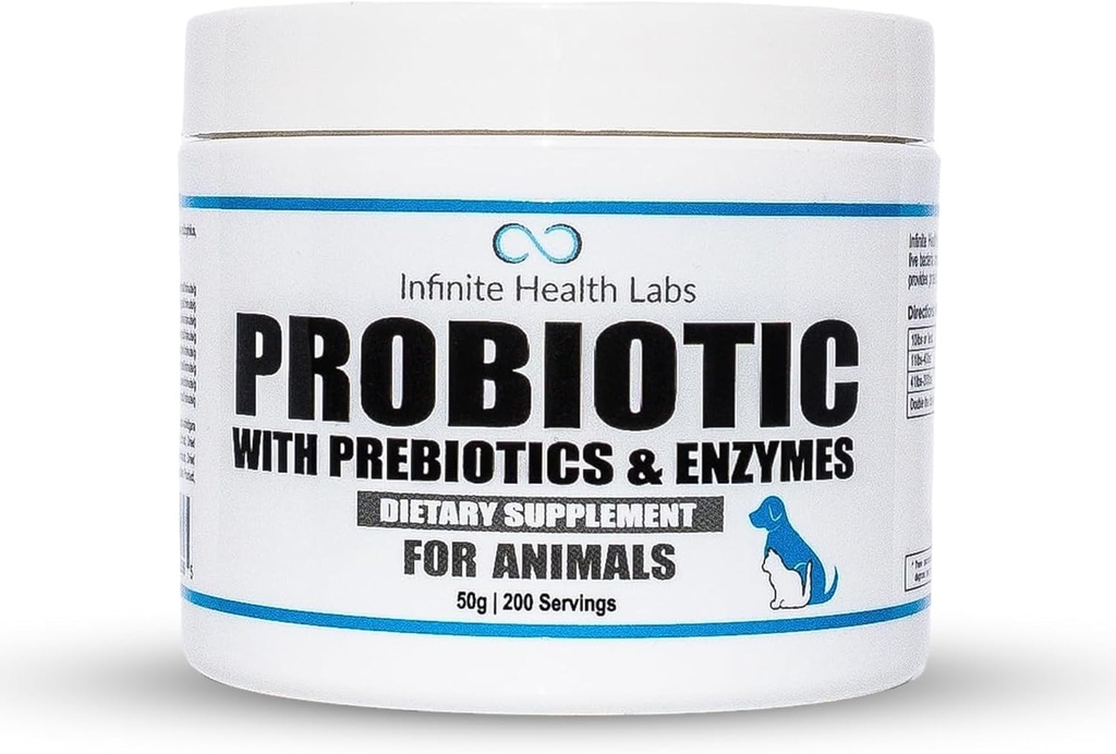 Köpekler ve Kediler için Probiyotikler - Vet Formulaed ABD'de Made in USA Pet Prebiyotik & Enzyme Toz Digestive, Gut & Immune Health - 200 Hizmetler (50 g)