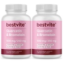 BESTVITE Quercetin with Bromelain 500 mg/250 mg (240 Vejetaryen Capsules) (120 x 2) - No Stearates - No Silikon Di - Vegan - Non GMO - Gluten Free
