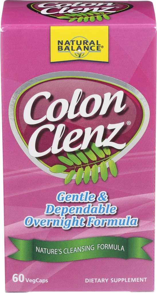Doğal Denge Koloni Clenz | Herbal Colon Cleanse, Detox Cleanse ve Digestive Health Supplement - Gentle and dependable Overnight Formula - 60 Günlük Garanti (60 Hizmet, 60 VegCaps)