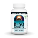 Source Naturals B-50 Kompleksi - Enerji Üretimini Destekler* - 50 mg - 100 Tablet