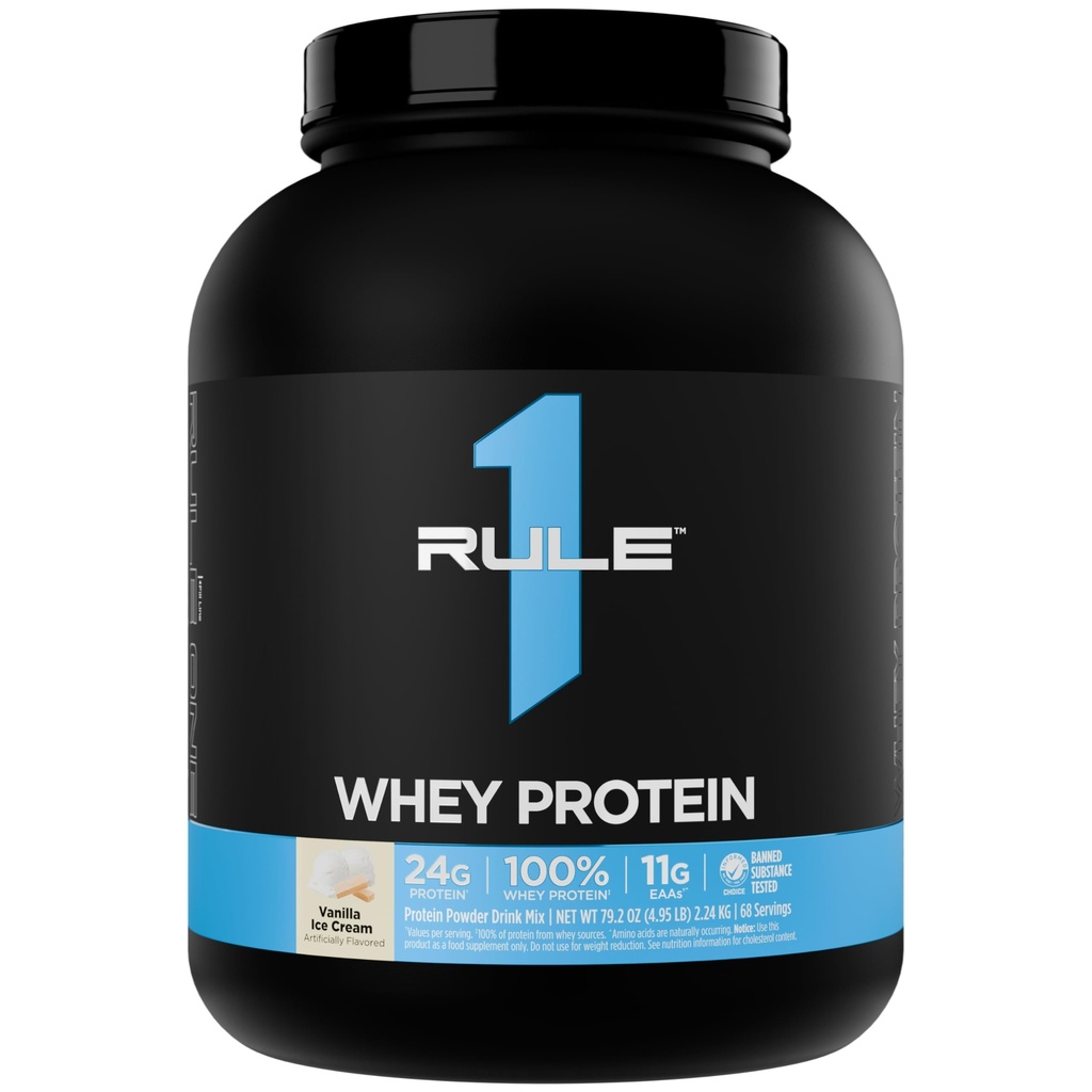 Kural 1 Whey proteini - All-Whey Kaynaklarından alınan 24g Fast-Acting Protein Doğal Occurring EAAs & BCAAs for Workout Recovery or Anytime Use (5 Pounds*, Vanilla Ice Cream)