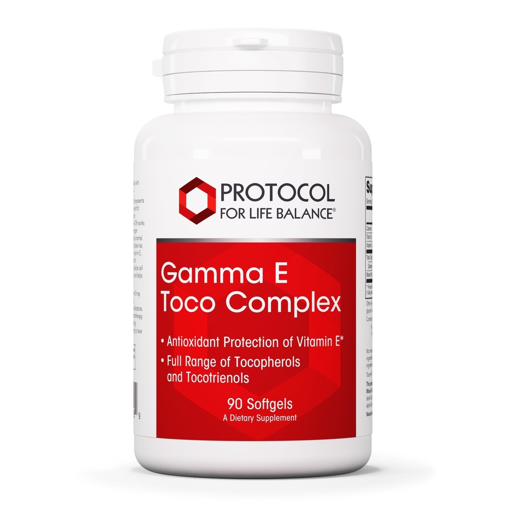 PROTOCOL FOR LIFE BALANCE Gamma E Toco Kompleksi - Vitamin E 300 mg - Antioksi Desteği - Cardiovascular Health & Brain Health - Tocotrienols - Halal & Dairy Free - 90 Softgels