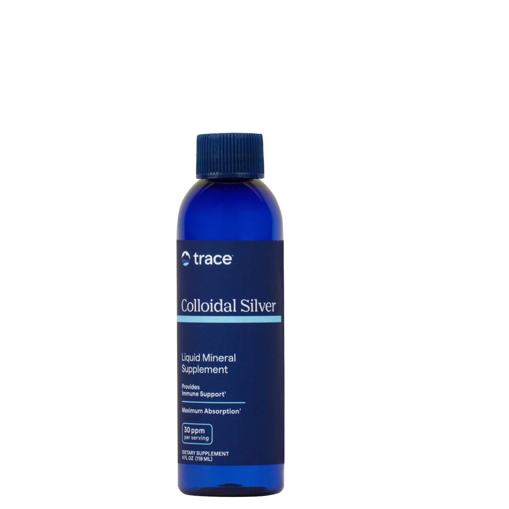 Trace Minerals | Colloidal Silver Liquid | 30 PPM Güvenli Dose Mineral Tamam,% 99.99 Pure, Super-Oxygenated, Vegan | 4 fl oz Şişe (1 Pack)
