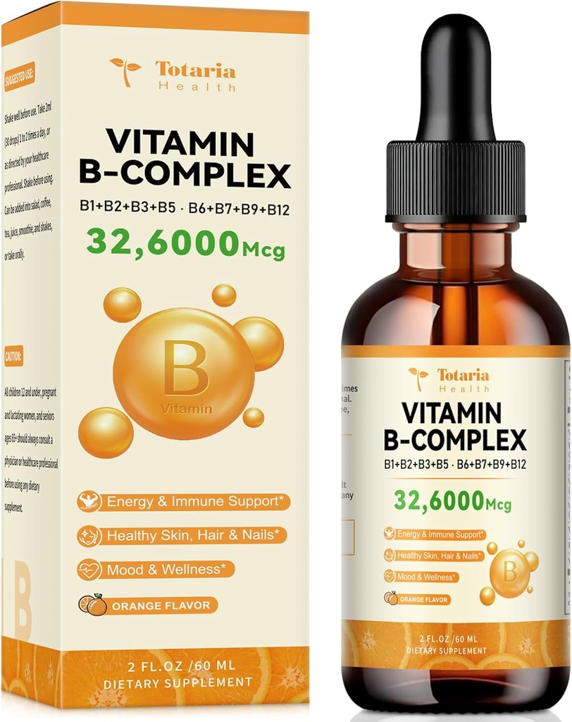 B Kompleks Sıvı 8 Temel B Vitamini - B1 Thiamine, B2 Riboflavin, B3 Niacin, B5 Pantothenic Acid, B6 Pyridoksie, B7 Botin, B9 Folic, B12 Me