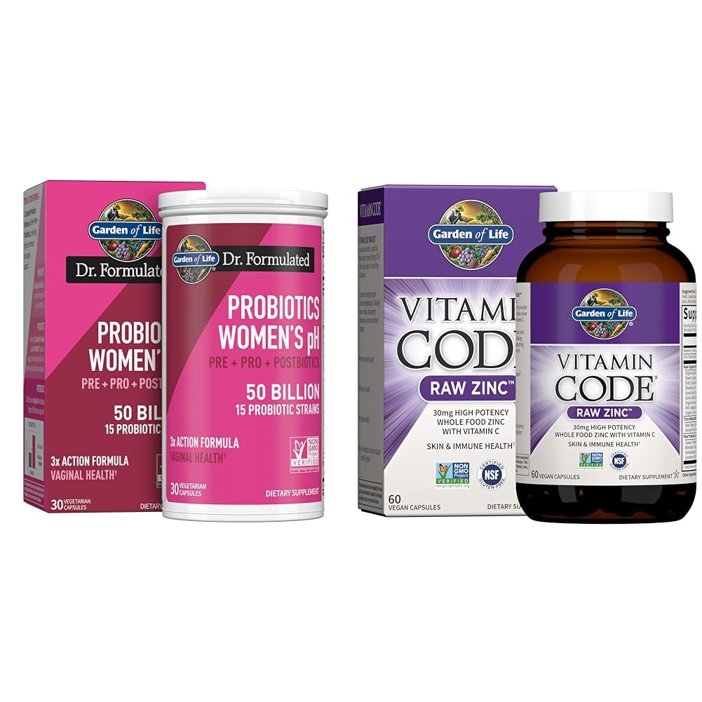 Garden of Life Dr Formulated Once Daily Complete Prebiotics, Probiotics & Postbiotics for Women's Health with Zinc for Immune Support, 30 Day Supply