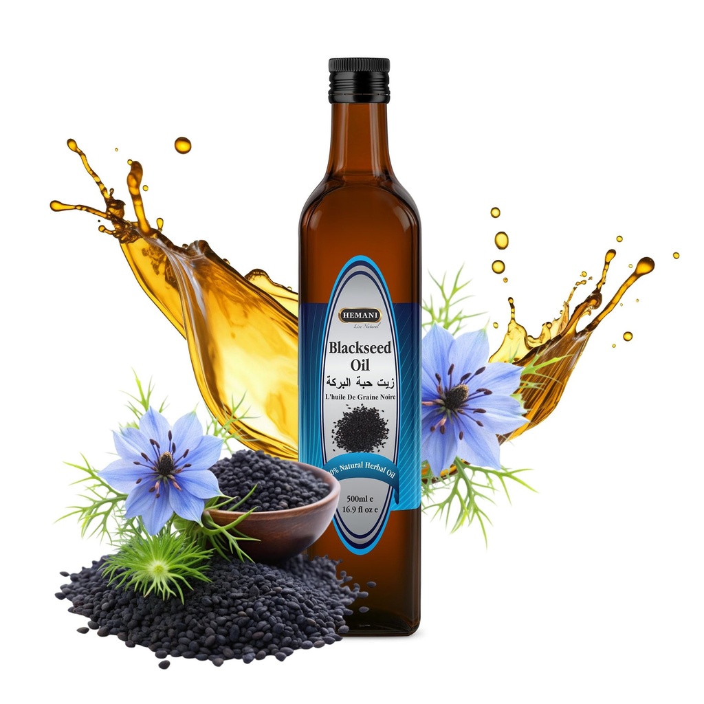 Hemani Black Seed Oil Cold Pressed 16.91 Oz I 500ML I% 100 Natural ITAL Free I AKA Nigella Sativa I Kalonji I Black cumin tohum Yağı I Black