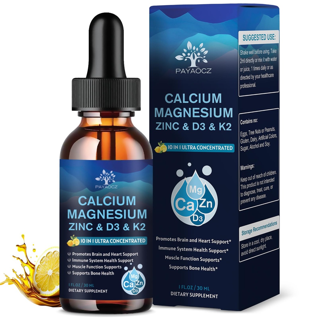 (1 Pack) Magnezyumbası çinko takviyesi D3 K2 Kadınlar için Vitamin D3 K2, Magnezyum Glycinate Vegan Sıvısı Yetişkin Plus L-Theanine Boron Sea Moss Extract, Bone, Sleep & Leg Cramps, 1 Fl Oz Oz