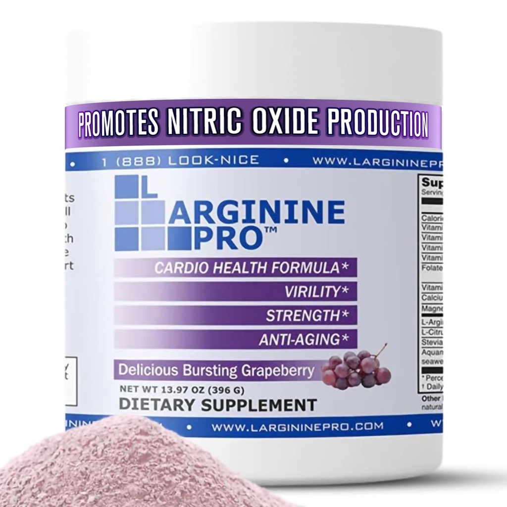 L-Arginine PRO | 5,500 mg L-Arginine Plus L-Citrulline 1,100 mg Grape Toz İçecek Kombinasyonu için Tamamlandı Nitrik Çimento Prodüksiyonu