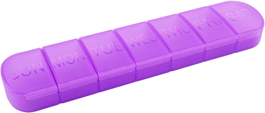 Haftalık Pill Organizer, Bir Gün, 7 Günlük Pill Box Konteyner, Matte Mor, Büyük 7 İlaç, İlaç, Balık Yağları, Tamamlar, Capsule, Tablet