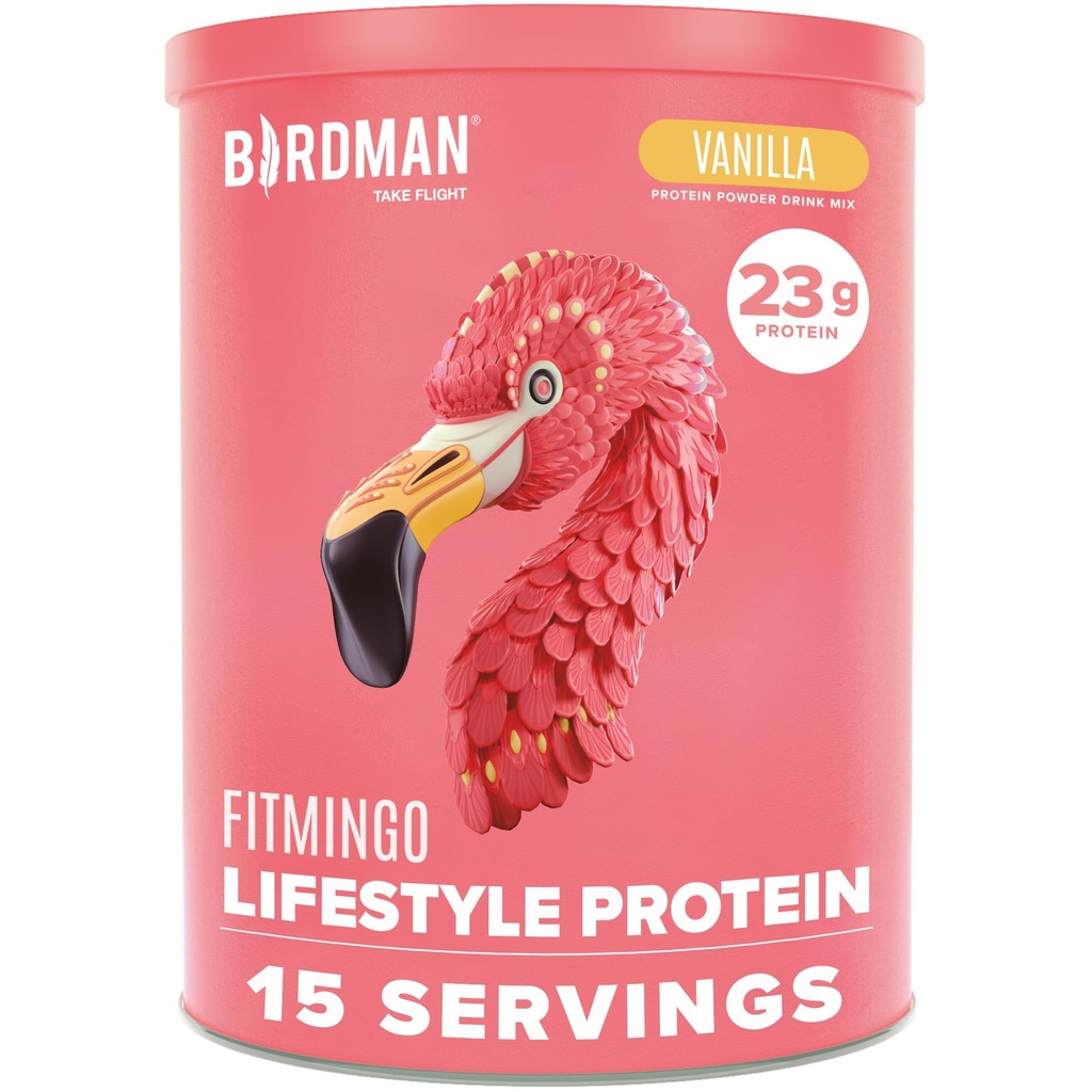 BIRDMAN Fitmingo Vegan Protein Toz Inositol, Collagen ATMs, Hyaluronik asit ve Vitaminler | Low Carb, Dairy Free, Low Calorie | 23g Plant Based Blueberry Protein Toz with Myo-Inositol