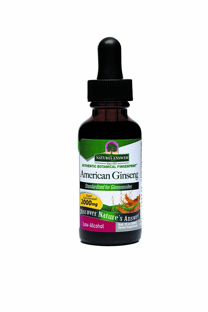 Nature's Answer American Gingseng Root Supplement ile Organik Alkol, 1-Fluid Ounce | Immune Support | Bilişsel Fonksiyonl | Doğal Enerji ATM