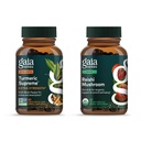 Gaia Herbs Turmeric Supreme Extra Strength - 60 Vegan Sıvı Phyto-Capsules & Reishi Mushroom - Immune System & Supports Heart Health - 40 Vegan Liquid Phyto-Capsules (2 Pack)