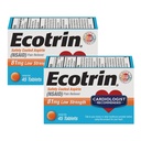 Ecotrin Low Strength Safety Kaplamalı aspirin, NSAID 81 mg, 45 sayı (2 Pack)