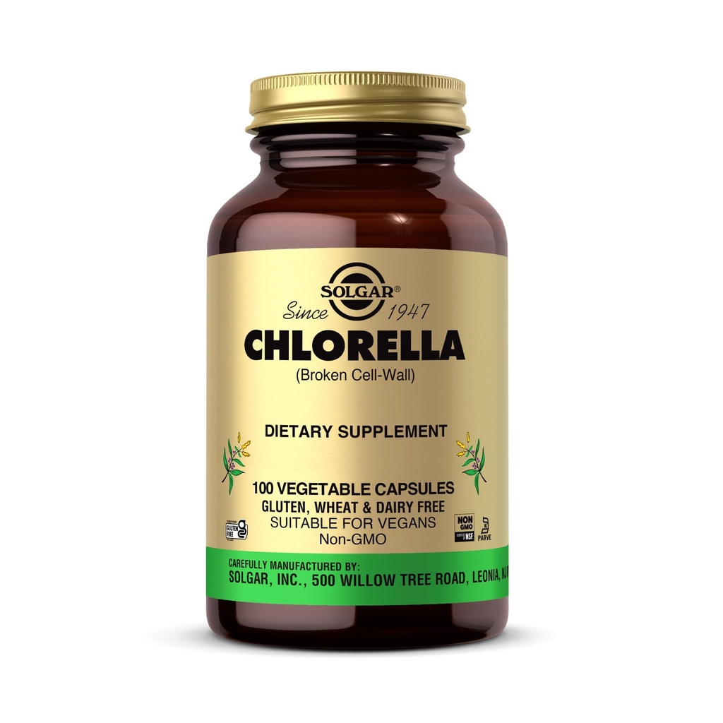 Solgar Chlorella - 100 Sebze Kapsülleri - maksimum Aborpsiyon - Non-GMO, Vegan, Gluten Free, Kosher - 100 Hizmet