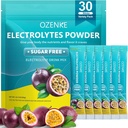 Elektrolytes Toz Paketleri, 30 Sticks Hydration Packets Sugar Free, Electrolyte Drink Mix Portable Electrolyte Packets for Rapid Hydration, 0 Sugar & 0 Calorie, Passion Fruit Flavor