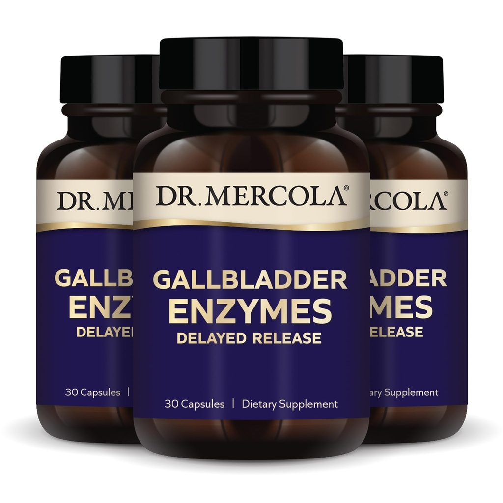 Dr. Mercola Gallbladder Enzymes - Gallbladder & Digestive Health Support - Pancreatic Protease, Amylase & Lipase - Non-GMO, Gluten-Free & Soy-Free - 90 Gecikmiş Paylaşım Kapsülleri (90 Hizmetler)