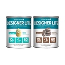 Tasarımcı Wellness, Tasarımcı Lite, Low Calorie Natural protein, Prebiyotik Fiber, Key Vitamins & Minerals, Vanilla Cupcake ve Chocolate Cookies & Cream Sche