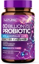 80 Milyar CFU Probiyotik - Erkekler ve Kadınlar için Günlük Digestive Gut Health Supplement - Lactobacillus asitofilius, Bifidobacterium & Prebiyotiks - Non-GMO, Gluten & Dairy Free, Raf-Stable - 30 Capsules