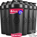 6 PACK, Protein Mixes için Wire Whisks ile Şişeler | Leakproof Blender Shaker Şişe Paketi | Honda-Free & Dishwasher Güvenli | 6 24 oz sallayıcı şişeler | Shaker Cups for lipss