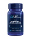 Life Extension Mega Vitamin K2 Güçlü Bones için Yüksek Potency, klinik olarak Studied 45 mg K2 Dosage, Sağlıklı Kemik Yoğunluğu, Gluten-Free, Non-GMO, 30 Capsules