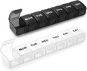 Küçük Pill Organizer 2 Times a Day, 2 Pack 7 Day Pill Box 1 Time a Day, Travel Friendly Day Night Vitamin Organizer, Weekly AM PM Pill Case Konteyner