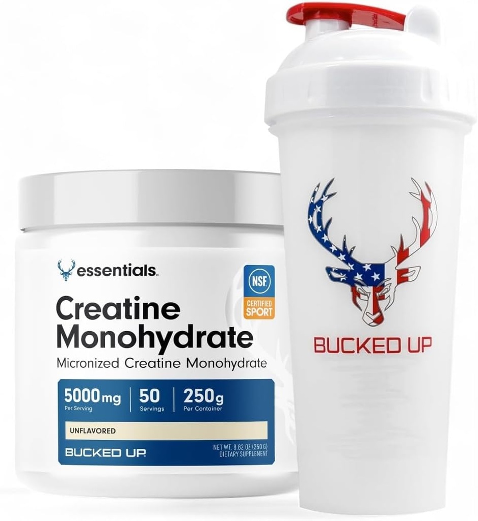 Bucked Up Tinatine & Shaker Sche – Micronized Tinatine Toz (250g, 50 Hizmet) + 28oz Leak-Proof BPA-Free Shaker Şişe for Optimal Mixer