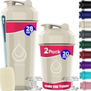 2 PACK, 28 oz & 20 oz Shaker Şişeler Protein Mixes için Güçlü Tel Whisks ile | Leakproof Blender Shaker Şişe Paketi | Domuzlu Şişe | Shaker Şişe | Shaker Kupası